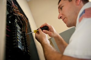 Mister Sparky Electrician fixes electrical panels in Oklahoma City, OK.
